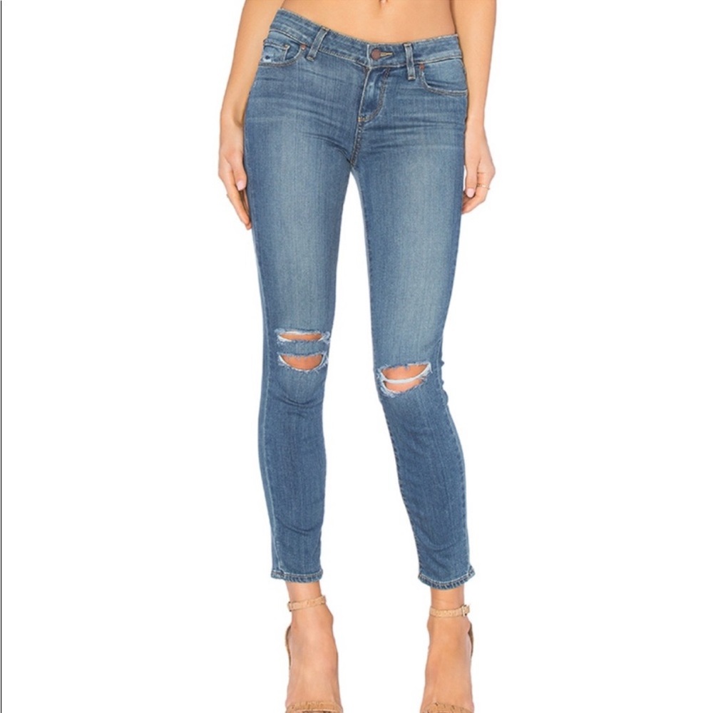 PAIGE denim “Verdugo Crop” distressed skinny jeans